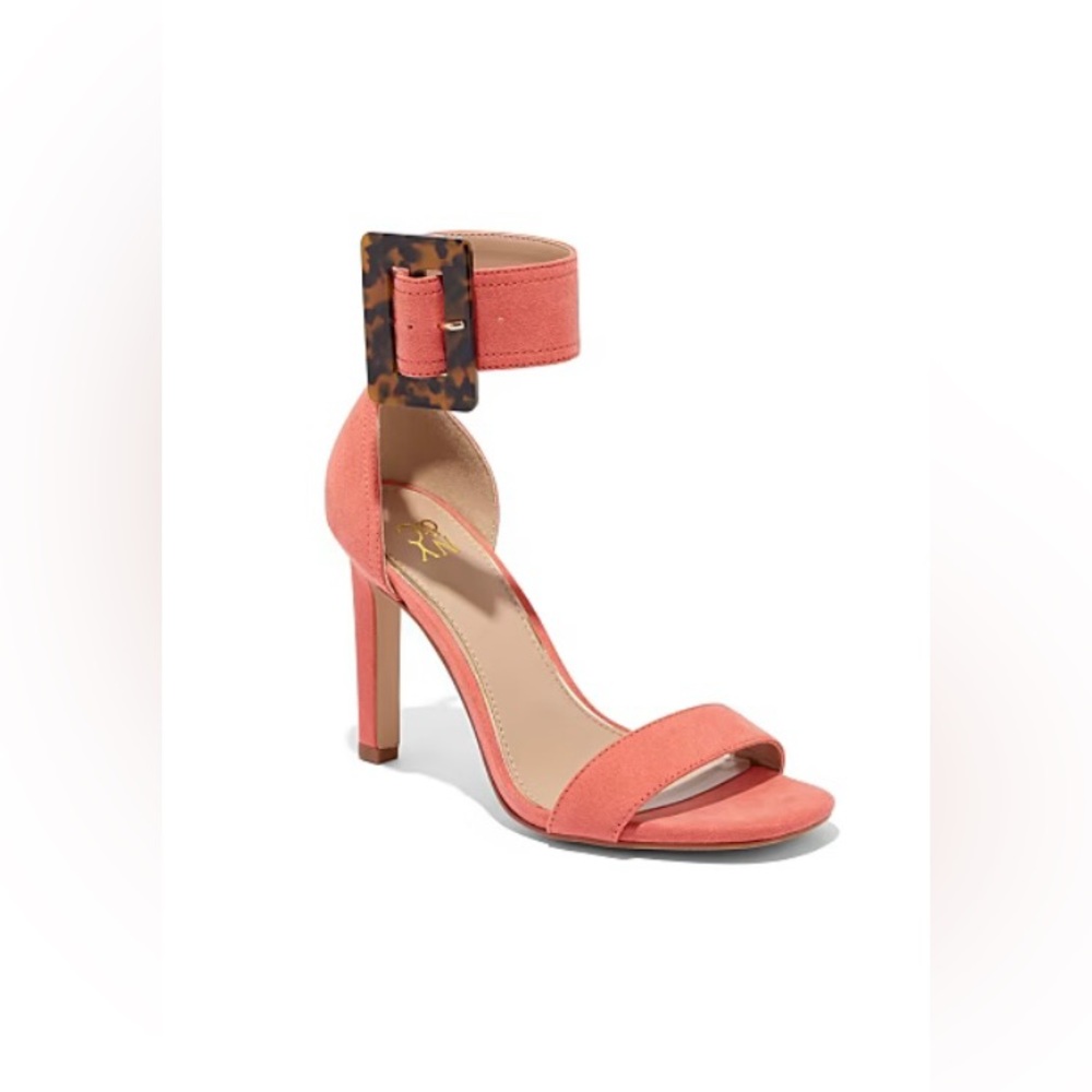 New York & Company Faux-Tortoise Buckle Sandal Color- Flamingo Size- 7
